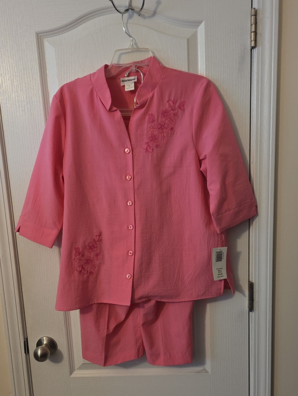 Bon Worth Pink Button-Front Top